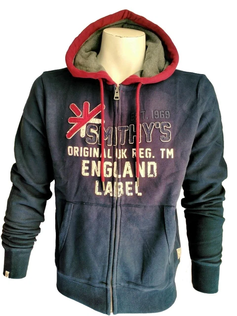 Felpa cappuccio e zip Uomo Smithy's Maglia in Cotone felpato Blu tg L