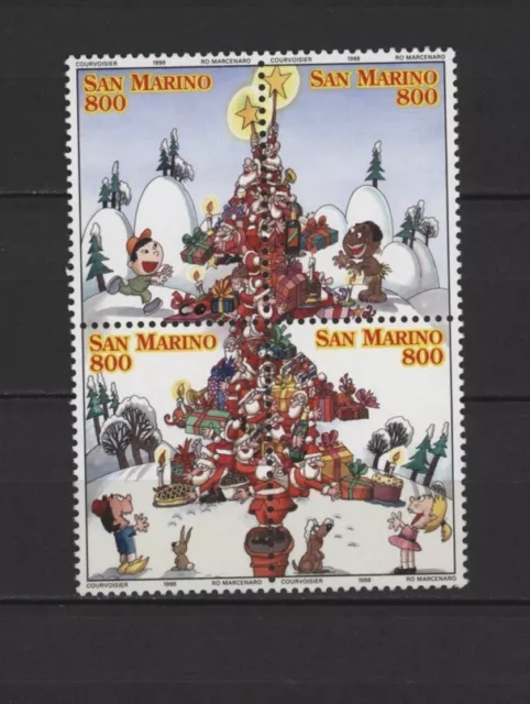 S45393 San Marino Pradal Marino 1998 MNH Navidad Bloque De 4v