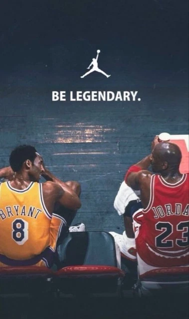 Poster Be Legendary Michael Jordan Kobe Bryant Nba Legends taglia A4 incorniciato da parete