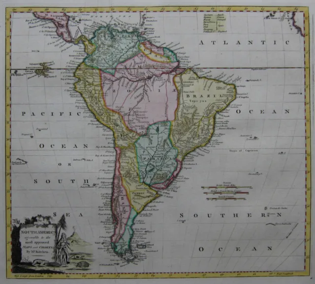Südamerika - Kitchin / Baldwyn 1794 - South America agreeable to the most ...