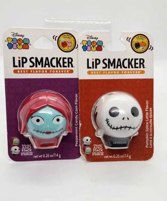 Disney Tsum Tsum Lip Smacker Jack & Sally Pumpkin Spice/Peppermint