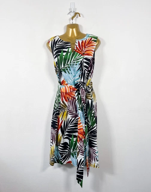 HOBBS AMALFI PINEAPPLE Print Linen Dress Size 6 29.99 PicClick UK