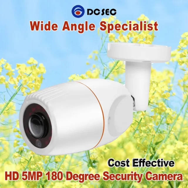 HD  5MP 180 Degree Wide Angle Dome CCTV Camera Indoor Outdoor AHD Analog Fisheye