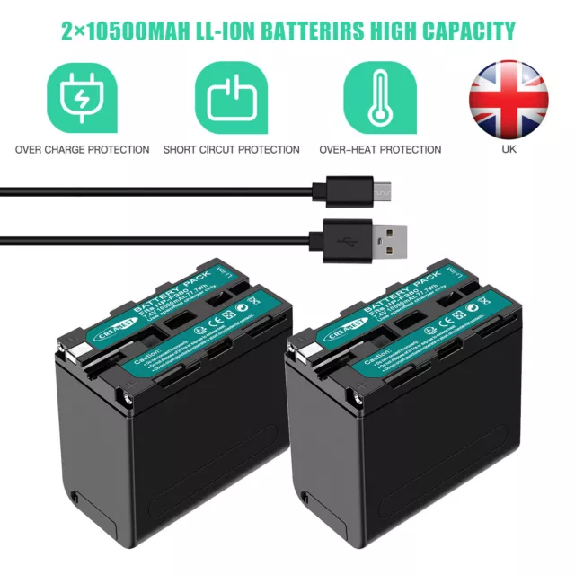 2 pz 7,4 V NP-F980 NP-F960 NP-F970 10500Ah batteria per Sony CCD-RV DCR-TR7000E UK