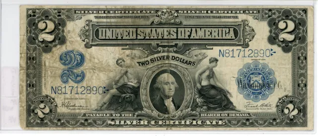 1899 $2 Silver Certificate Fr. 258 in VF Condition N81712890