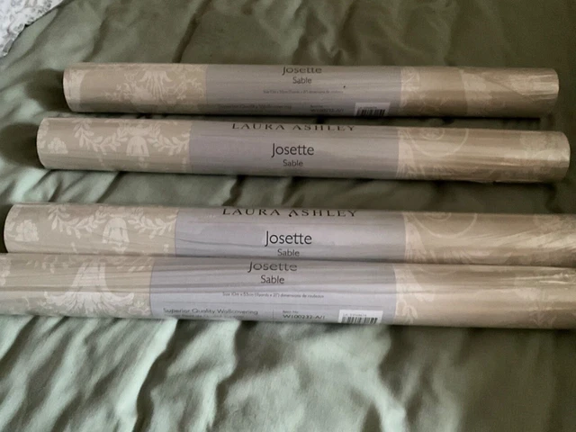 laura ashley wallpaper four rolls josette in sable colour
