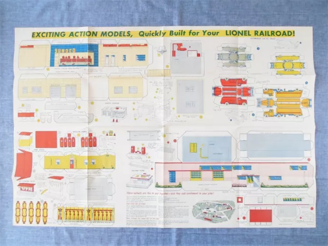 1952 Lionel Trains Action Models Large Paper Cutouts Toy Trains Railroading #1