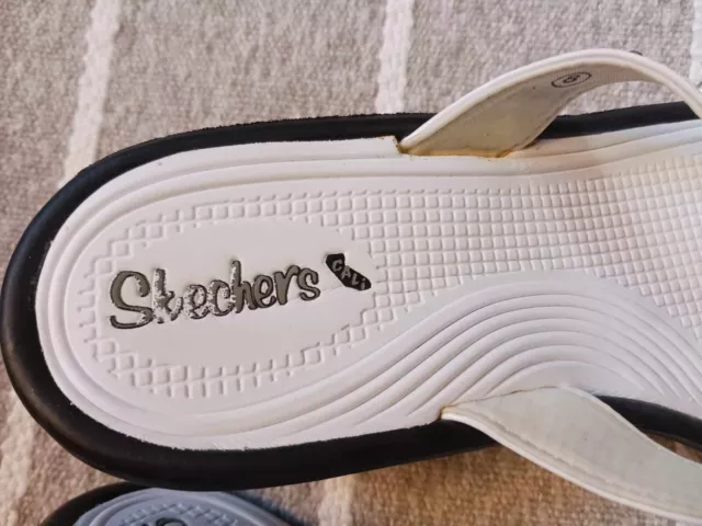 WOMEN'S SKECHERS CALI Wedge Thong Sandals sz8 $16.00 - PicClick