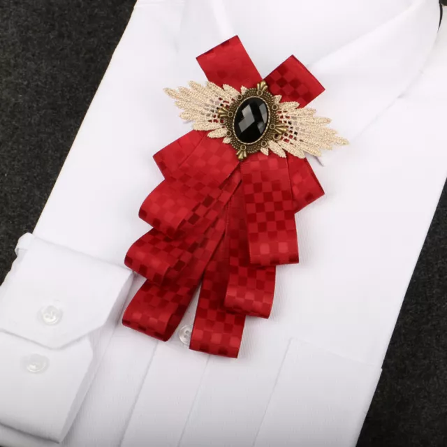 Men Pre-Tied Ribbon Rhinestone Neck Bow Tie Necktie Bow Knot Wedding Dinner Chic