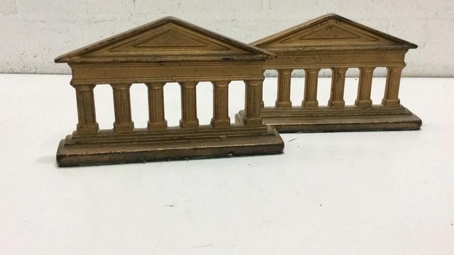 Pair Roman Greek Parthenon Temple Columns Doric Column Cast Bookends