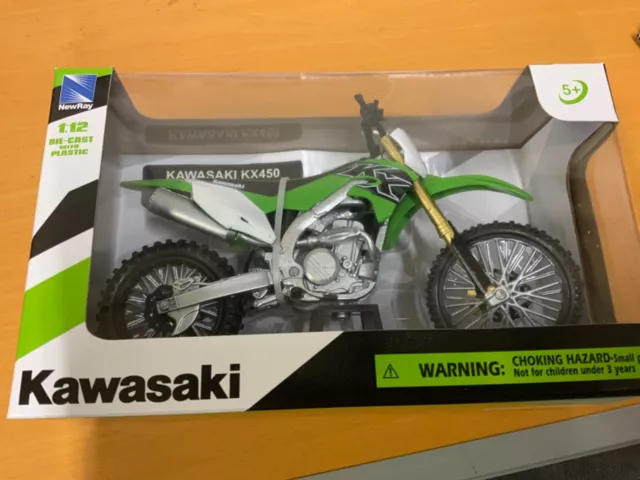 NewRay Kawasaki KXF 450 F 1:12 Die-Cast Motocross MX Toy Model Bike Green
