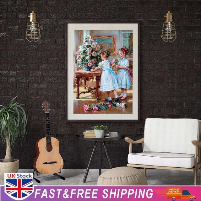 Two Sisters Oil Paint By Numbers Kit DIY Acrylic Painting on Canvas Frameless