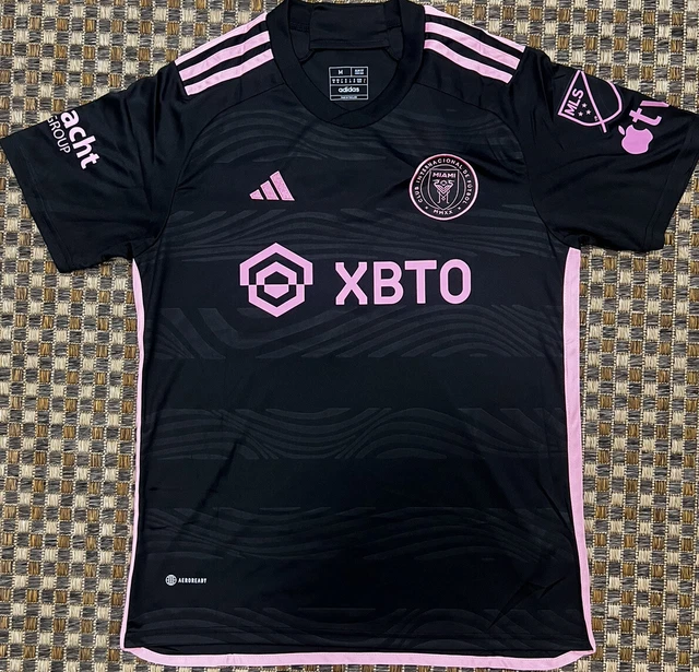 MESSI INTER MIAMI 23/24 Away Soccer Jersey Black Pink Medium Size Men