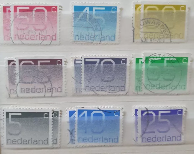 Dauerserie Ziffern Werte gestempelt Konvolut Briefmarken Niederlande Sammlung