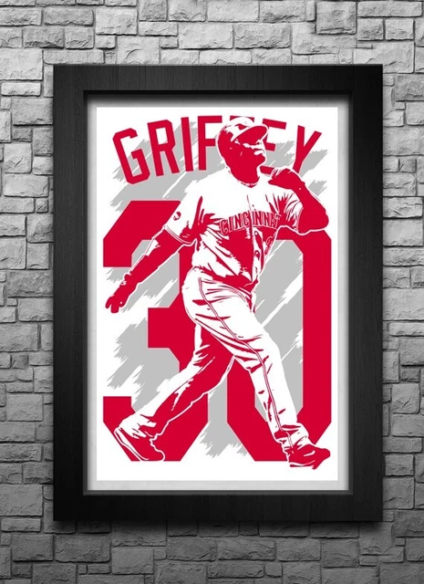 KEN GRIFFEY JR. art print/poster CINCINNATI REDS FREE S&H! JERSEY