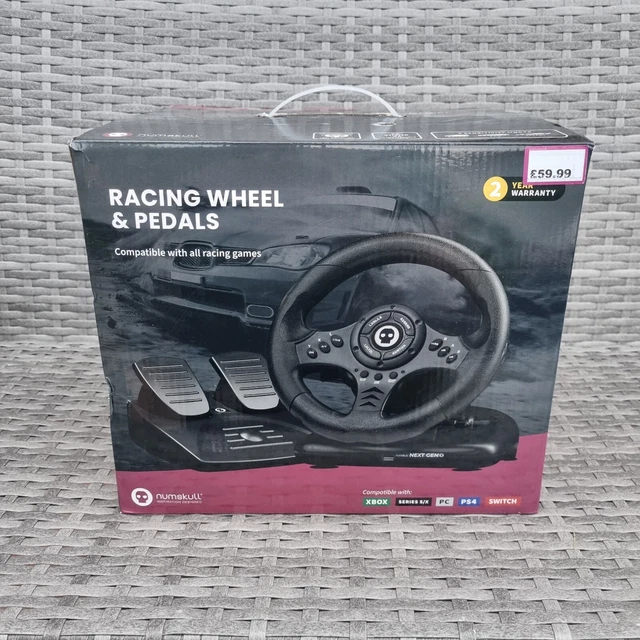 Numskull Pro Racing Wheel With Pedals & Shifter - For PS4, Xbox One, Switch, PC, 270° Rotation