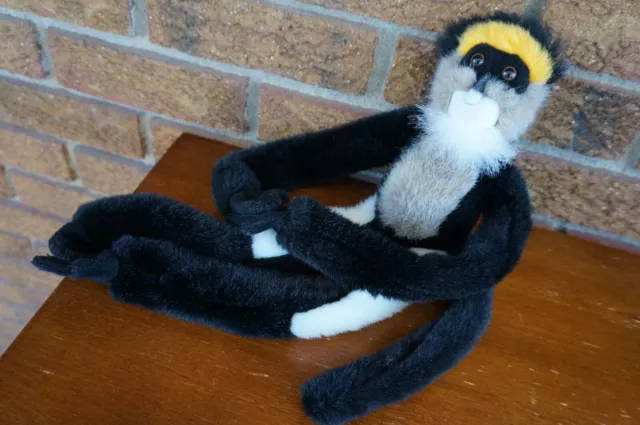 PLUSH AURORA A&A Black Spider Monkey Bearded Gibbon Stuffed Animal Doll 24" Hang