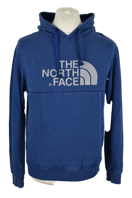 Felpa con cappuccio blu THE NORTH FACE da uomo taglia S pullover manica lunga cordino in cotone