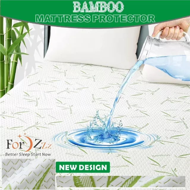 Bamboo Waterproof Mattress Protector Matress Cover Single King Queen Double Bed