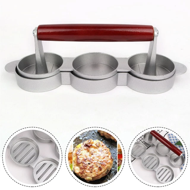 Fabricante manual de accesorios de cocina hamburguesa molde para asar hamburguesas prensa
