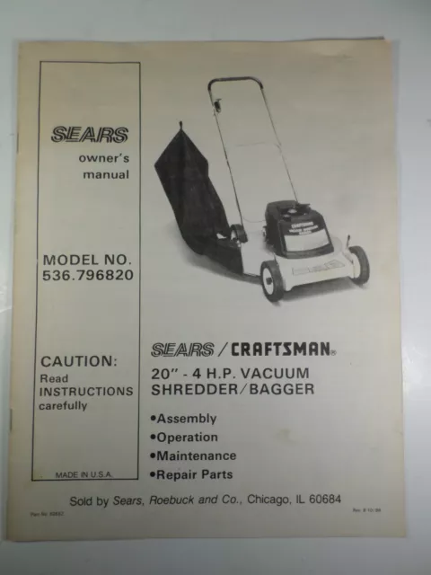 SEARS CRAFTSMAN MANUAL Rotary REEL Lawn PUSH MOWER 16 47.06 PicClick UK