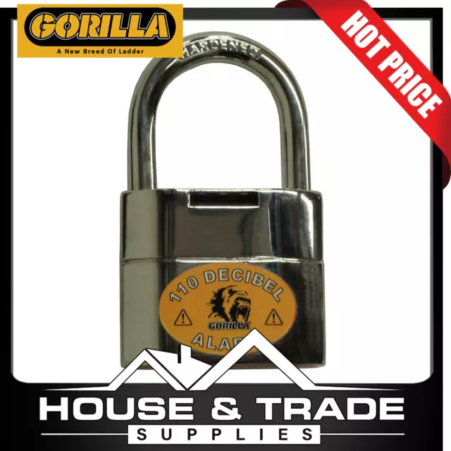 Gorilla Lock & Alarm Padlock 110dB 4.6m GLA-PL2104