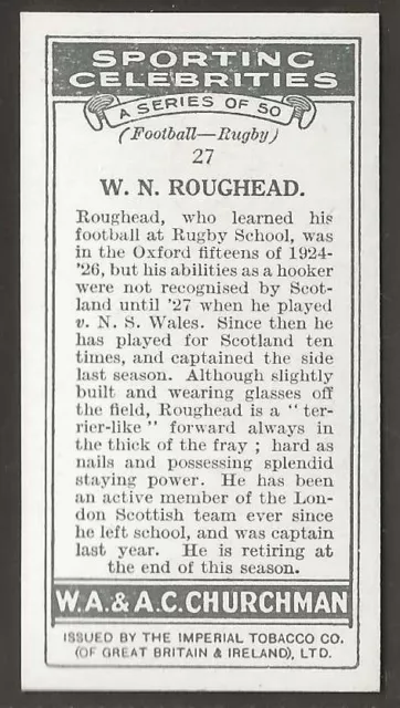 Churchman-Sportliche Prominente 1931-#27-Rugby-Roughead 2