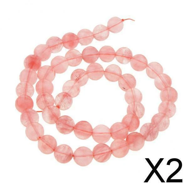 2X Pierres Précieuses En Cristal Faites à La Main Rondes Bricolage Perles En