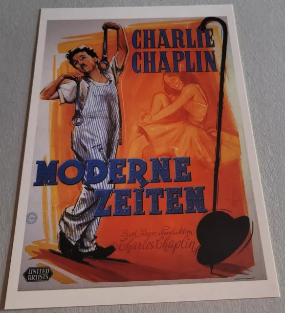 AK Filmplakat :: CHARLIE CHAPLIN im Film "MODERNE ZEITEN" #2506