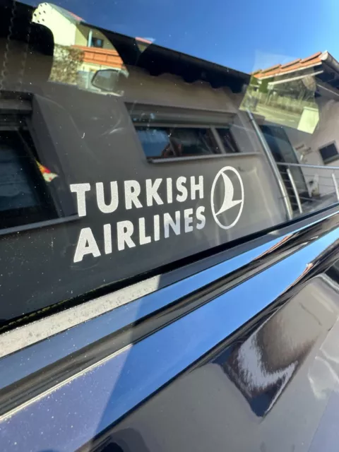 Turkish Airlines THY Sticker  Aufkleber Silber-Glitzer  Türkei  Türkiye  Türk