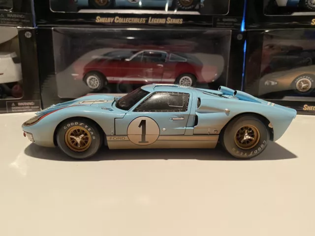 1966 Ford GT-40 MK II #1 Blue Ken Miles Dirty Shelby Collectible 1/18 Scale