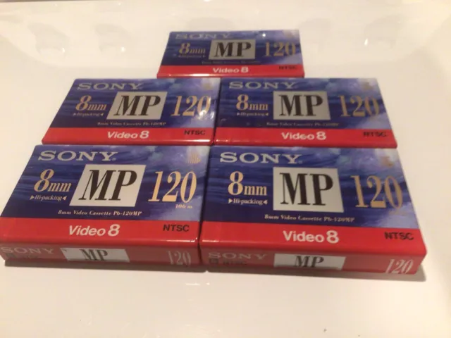 Lote de 5 cintas de video sony 8mm mp 120