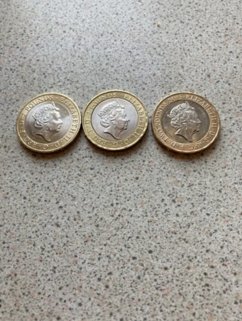 Three £2 Coins 2016 Circulated