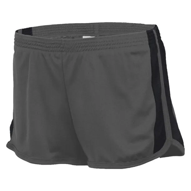 Soffe Girl's Track Shorties Youth S (7) Grey Black Short 1571G
