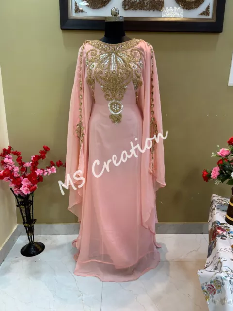 SALE Cristal Glass Hand Made Islamic Dress Dubai Moroccan caftan Arabic Wear 199