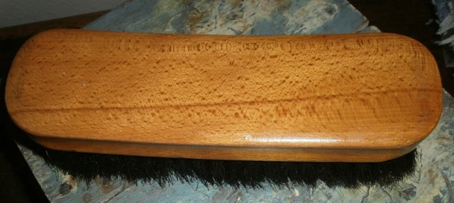 VTG Wooden WILLIAMS Curve Handle  100% Horsehair  Shoe Shine Brush made ITLAY