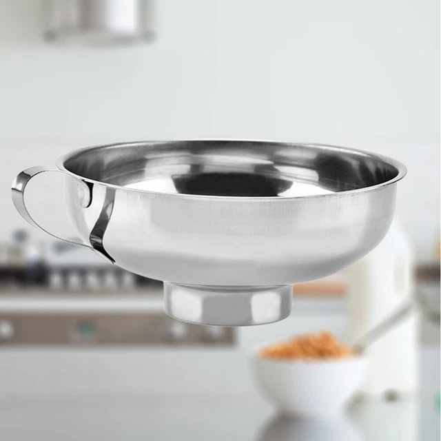 Colador de metal ensalada aderezo embudo polvo mermelada especias puré de manzana