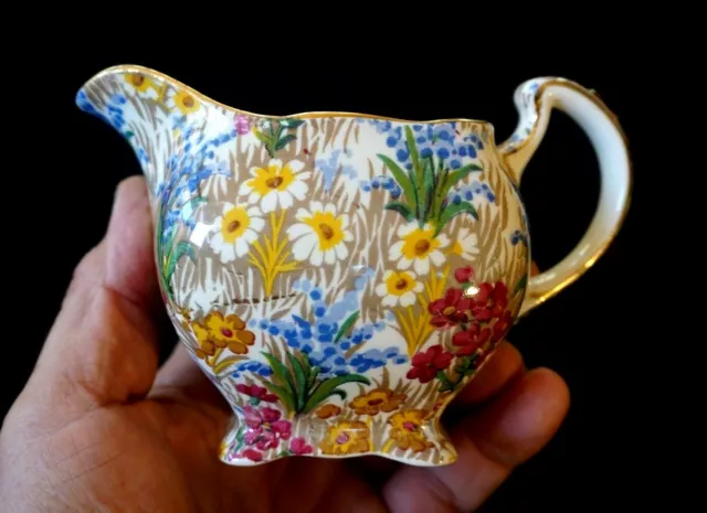 Beautiful Royal Winton Grimwades Chintz Marguerite Gold Creamer