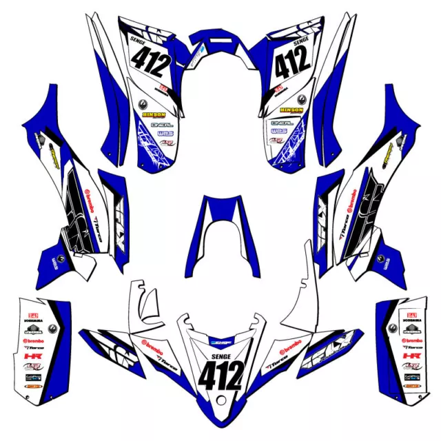 2017-2021 YFZ 50 13 FLY Blue Senge Graphics Kit Compatible with Yamaha