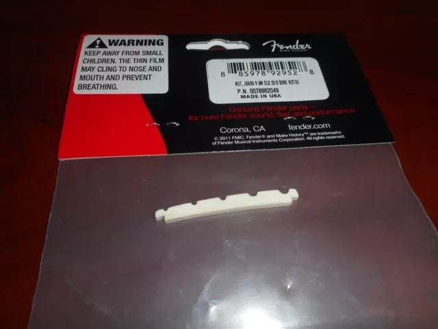 NEW Genuine Fender Slotted Bone Nut For 5-String American Deluxe Jazz Bass