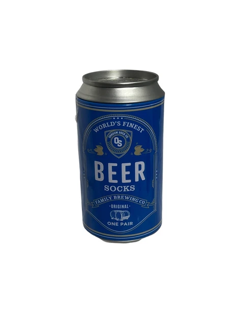 Orrsum Sock Co. Beer Socks In a Can - One Pair Men's Size US 8-12 -Black  (B1)
