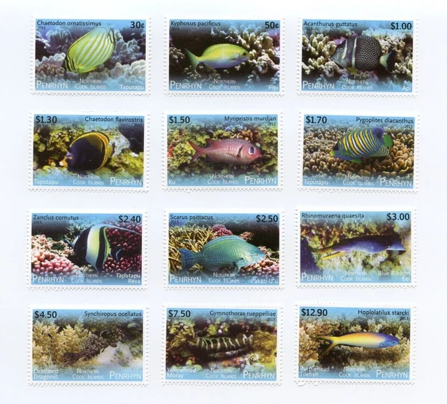 Stamps of Penrhyn – Fish Definitive Part 2 – Set of 12 (12 values) – Mint