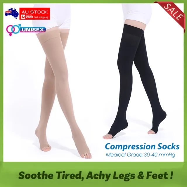Compression Stockings 30-40 mmHg Women Men Circulation Varicose Veins Hose Socks