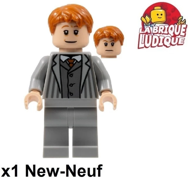 LEGO FIGURINE MINIFIG Harry Potter Arthur Weasley Light Bluish Gray