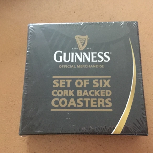 GUINNESS SET OF 6 Cork Backed Beer Mats Coasters New £10.00 PicClick UK