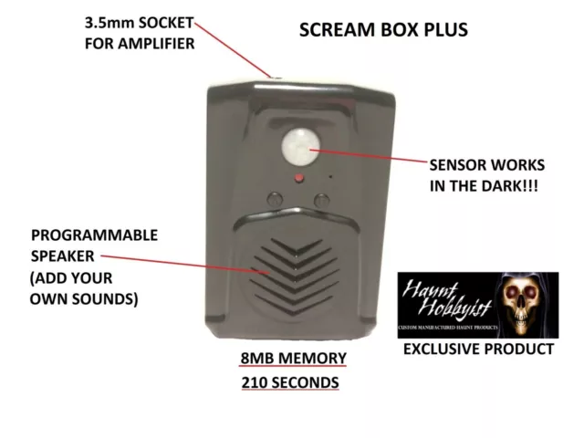 SCREAM BOX PLUS Halloween speaker cackling witch amplifier mask PIR sensor new