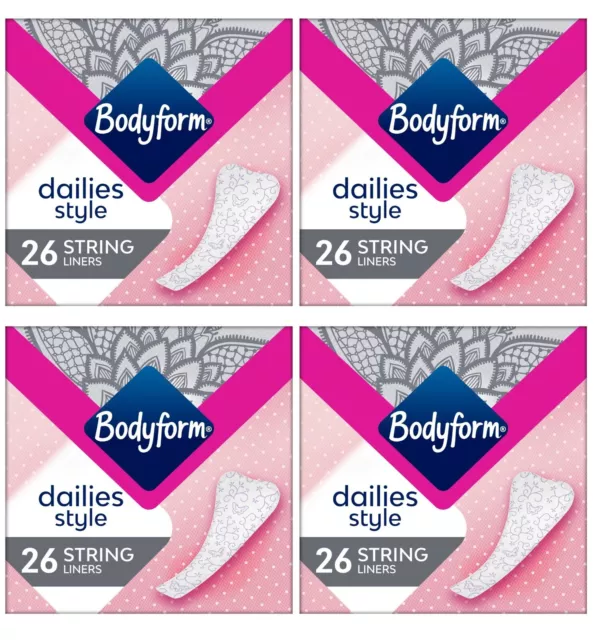 Bodyform Dailies String Panty Liners 26 per pack  PACK OF 4