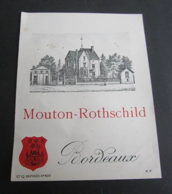 Old Vintage - MOUTON ROTHSCHILD - Bordeaux - French WINE LABEL