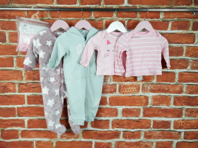 Baby Girls Bundle Age 3-6 Months Next Gap Etc Fleece Babygro Tee Bodysuit 68Cm
