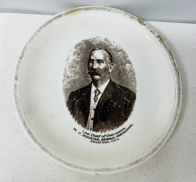 RARE Antique W.C. ROGERS Last Chief Of The Cherokees Plate 9”